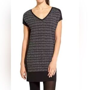 Athleta Charcoal Knit Short Sleeve Mini Sweater Dress